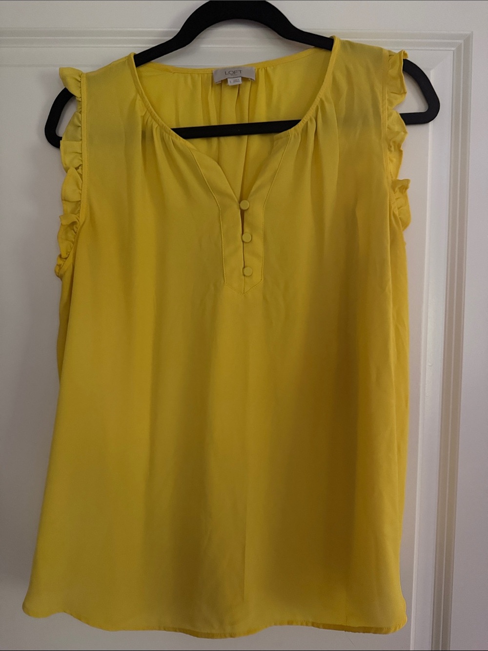 LOFT Outlet Yellow Ruffle Sleeve Sleeveless Camisole